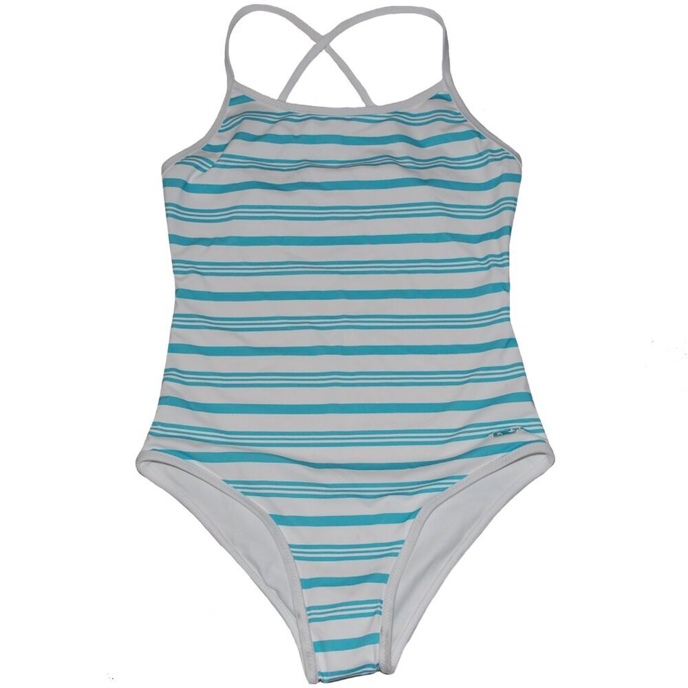 NWT Vineyard Vines Girls Binding One Piece Stripe Swimsuit S Small 7-8